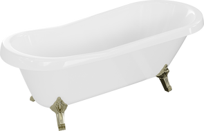 Mexen Retro freestanding bathtub 170 x 75 cm, White, gold legs - 53251707500-50
