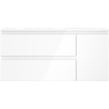 Mexen Orio 100 cm Bathroom Cabinet with Vela Sink Left, 2 Drawers, 1 Door, White Gloss - 91A13-10047-3-BBFFF00-W23L00