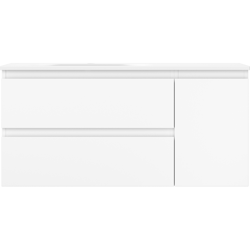 Mexen Orio bathroom cabinet 100 cm with Vela left sink, 2S, 1D, white matte - 91A13-10047-3-BBFFFF01-W23L01