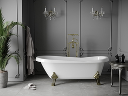 Mexen Retro freestanding bathtub 170 x 75 cm, White, gold legs - 53251707500-50