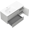 Mexen Orio 100 cm bathroom cabinet with left Vela sink, 2S, 1D, gray matte/white matte - 91A13-10047-3-BBFFF62-W23L01