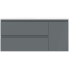 Mexen Orio bathroom cabinet 100 cm with Vela left sink, 2S, 1D, matte graphite/white matte - 91A13-10047-3-BBFFF66-W23L01