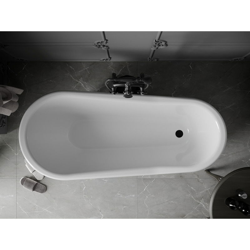 Mexen Retro Freestanding Bathtub 170 x 75 cm, White, Black Legs - 53251707500-70