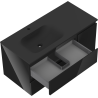 Mexen Orio bathroom cabinet 100 cm with Vela left sink, 2S, 1D, black gloss/black matte - 91A13-10047-3-BBFFF70-W23L71