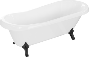 Mexen Retro freestanding bathtub 170 x 75 cm, White, black legs - 53251707500-70