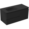Mexen Orio 100 cm Bathroom Cabinet with Left Sink Vela, 2 Drawers, 1 Door, Matte Black - 91A13-10047-3-BBFFF71-W23L71