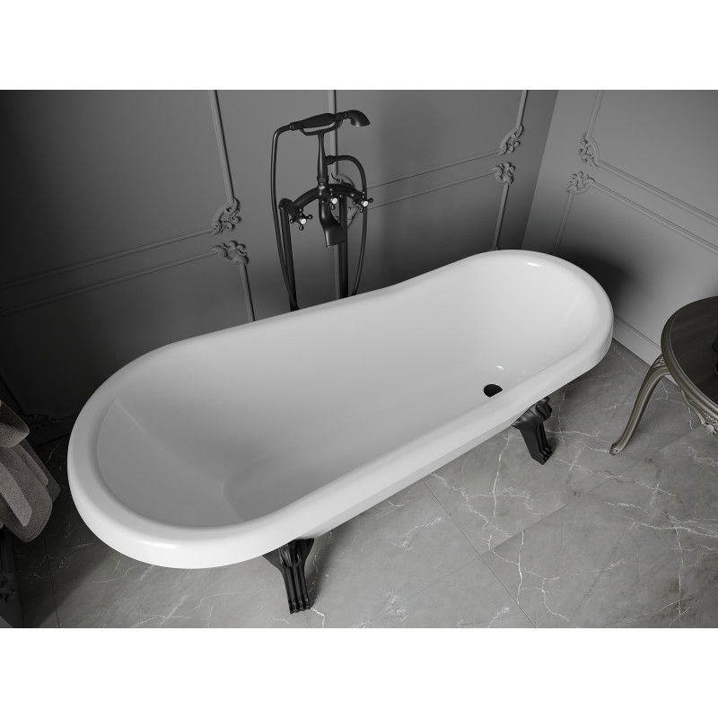 Mexen Retro Freestanding Bathtub 170 x 75 cm, White, Black Legs - 53251707500-70