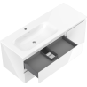 Mexen Orio bathroom cabinet 120 cm with left Vela sink, 2S, 1D, white gloss - 91A13-12047-3-BBFFF00-W23L00