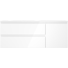 Mexen Orio bathroom cabinet 120 cm with left Vela sink, 2S, 1D, white gloss - 91A13-12047-3-BBFFF00-W23L00