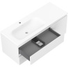 Mexen Orio 120 cm Bathroom Cabinet with Left Vela Sink, 2 Drawers, 1 Door, Matte White - 91A13-12047-3-BBFFFF01-W23L01