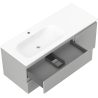 Mexen Orio bathroom cabinet 120 cm with Vela left washbasin, 2S, 1D, gray matte/white matte - 91A13-12047-3-BBFFF62-W23L01