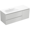 Mexen Orio bathroom cabinet 120 cm with Vela left washbasin, 2S, 1D, gray matte/white matte - 91A13-12047-3-BBFFF62-W23L01