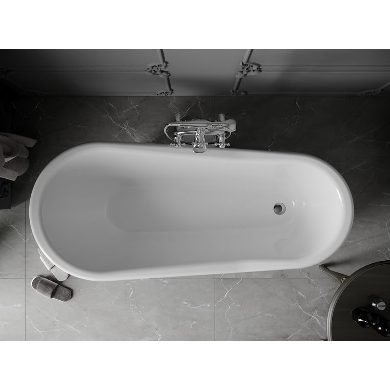 Mexen Retro free-standing bath 170 x 75 cm, white/black, chrome legs - 53251707575-00