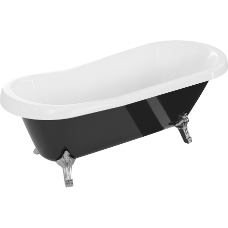 Mexen Retro free-standing bath 170 x 75 cm, white/black, chrome legs - 53251707575-00