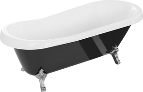 Mexen Retro freestanding bathtub 170 x 75 cm, White/Black, chrome legs - 53251707575-00