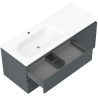 Mexen Orio bathroom cabinet 120 cm with Vela left sink, 2S, 1D, matte graphite/white matte - 91A13-12047-3-BBFFF66-W23L01
