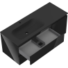 Mexen Orio 120 cm bathroom cabinet with left Vela sink, 2S, 1D, black gloss/black matte - 91A13-12047-3-BBFFF70-W23L71