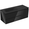 Mexen Orio 120 cm bathroom cabinet with left Vela sink, 2S, 1D, black gloss/black matte - 91A13-12047-3-BBFFF70-W23L71