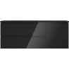 Mexen Orio 120 cm bathroom cabinet with left Vela sink, 2S, 1D, black gloss/black matte - 91A13-12047-3-BBFFF70-W23L71
