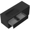 Mexen Orio 120 cm bathroom cabinet with Vela left sink, 2S, 1D, black matte - 91A13-12047-3-BBFFF71-W23L71