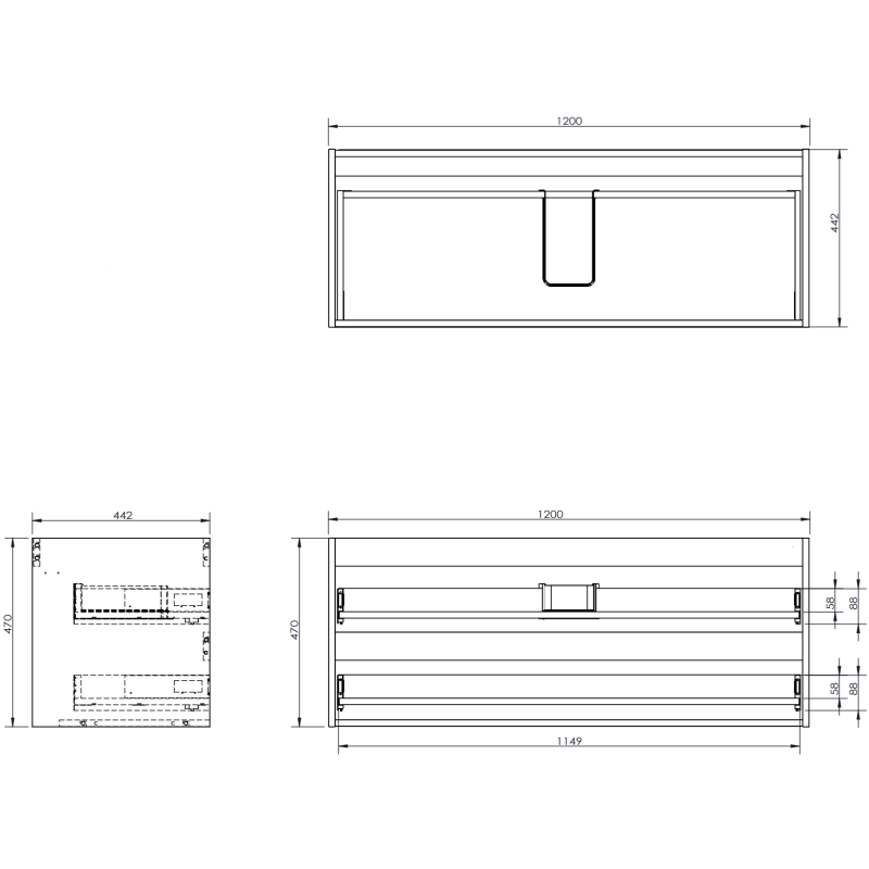 Mexen Orio bathroom cabinet 160 cm with Vela left washbasin, 2S, 1D, white matte - 91A13-16047-3-BBFFFF01-W23L01