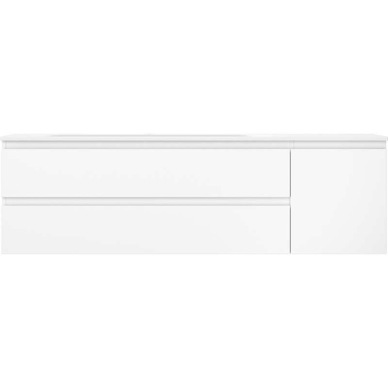 Mexen Orio 160 cm bathroom cabinet with Vela left sink, 2S, 1D, white matte - 91A13-16047-3-BBFFFF01-W23L01