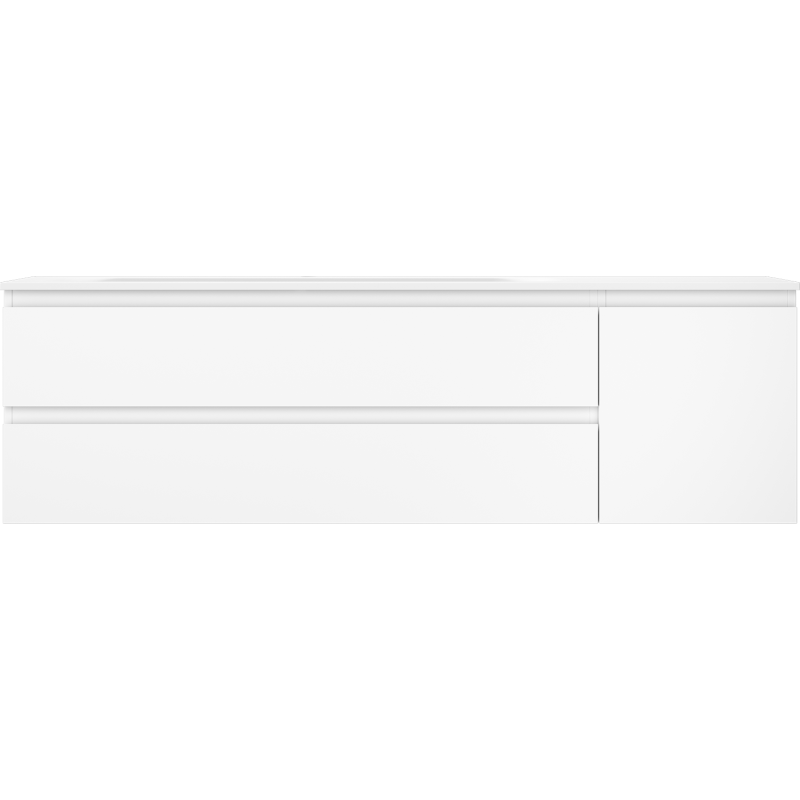 Mexen Orio bathroom cabinet 160 cm with Vela left washbasin, 2S, 1D, white matte - 91A13-16047-3-BBFFFF01-W23L01