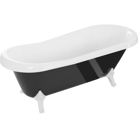 Mexen Retro freestanding bath 170 x 75 cm, white/black, white legs - 53251707575-20