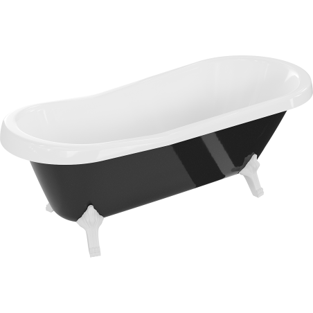 Mexen Retro freestanding bathtub 170 x 75 cm, White/Black, white legs - 53251707575-20