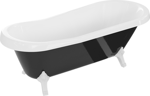 Mexen Retro freestanding bathtub 170 x 75 cm, White/Black, white legs - 53251707575-20
