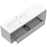Mexen Orio 160 cm bathroom cabinet with Vela left sink, 2 drawers, 1 door, gray matte/white matte - 91A13-16047-3-BBFFF62-W23L01