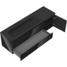 Mexen Orio bathroom cabinet 160 cm with left Vela sink, 2S, 1D, black gloss/black matte - 91A13-16047-3-BBFFF70-W23L71