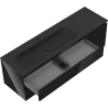 Mexen Orio bathroom cabinet 160 cm with left Vela sink, 2S, 1D, black gloss/black matte - 91A13-16047-3-BBFFF70-W23L71