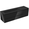 Mexen Orio bathroom cabinet 160 cm with left Vela sink, 2S, 1D, black gloss/black matte - 91A13-16047-3-BBFFF70-W23L71