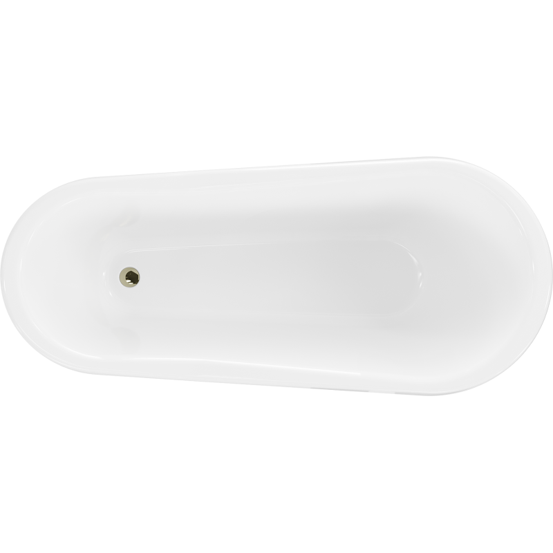 Mexen Retro freestanding bath 170 x 75 cm, white/black, gold legs - 53251707575-50