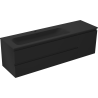 Mexen Orio bathroom cabinet 160 cm with Vela left basin, 2S, 1D, black matte - 91A13-16047-3-BBFFF71-W23L71