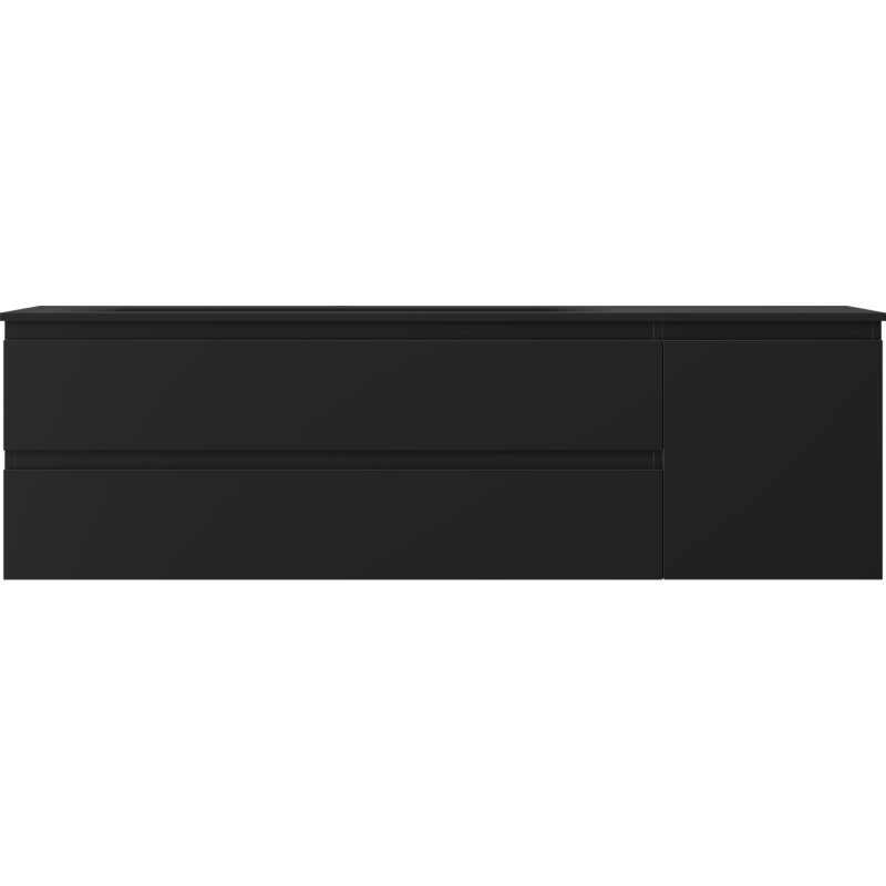 Mexen Orio 160 cm Bathroom Cabinet with Left Washbasin Vela, 2S, 1D, Black Matte - 91A13-16047-3-BBFFF71-W23L71