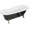 Mexen Retro freestanding bath 170 x 75 cm, white/black, gold legs - 53251707575-50