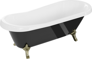 Mexen Retro freestanding bathtub 170 x 75 cm, White/Black, gold legs - 53251707575-50
