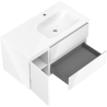 Mexen Orio 90 cm Bathroom Cabinet with Right Vela Sink, 2S, 1D, White Glossy - 91A13-09047-3-BBFFF00-W23P00