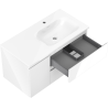 Mexen Orio bathroom cabinet 90 cm with Vela sink right, 2S, 1D, white gloss - 91A13-09047-3-BBFFF00-W23P00