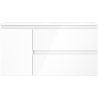 Mexen Orio 90 cm Bathroom Cabinet with Right Vela Sink, 2S, 1D, White Glossy - 91A13-09047-3-BBFFF00-W23P00