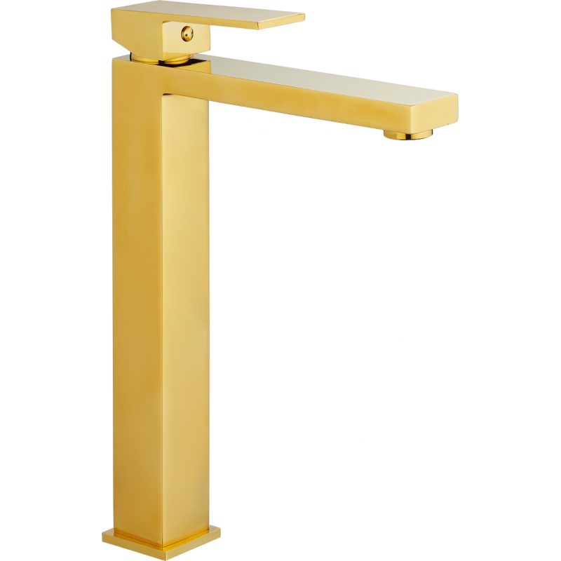 Mexen Uno tall washbasin faucet, gold - 71410-50