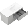 Mexen Orio bathroom cabinet 90 cm with Vela right basin, 2S, 1D, gray matte/white matte - 91A13-09047-3-BBFFF62-W23P01