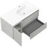 Mexen Orio 90 cm bathroom cabinet with right sink Vela, 2S, 1D, gray matte/white matte - 91A13-09047-3-BBFFF62-W23P01
