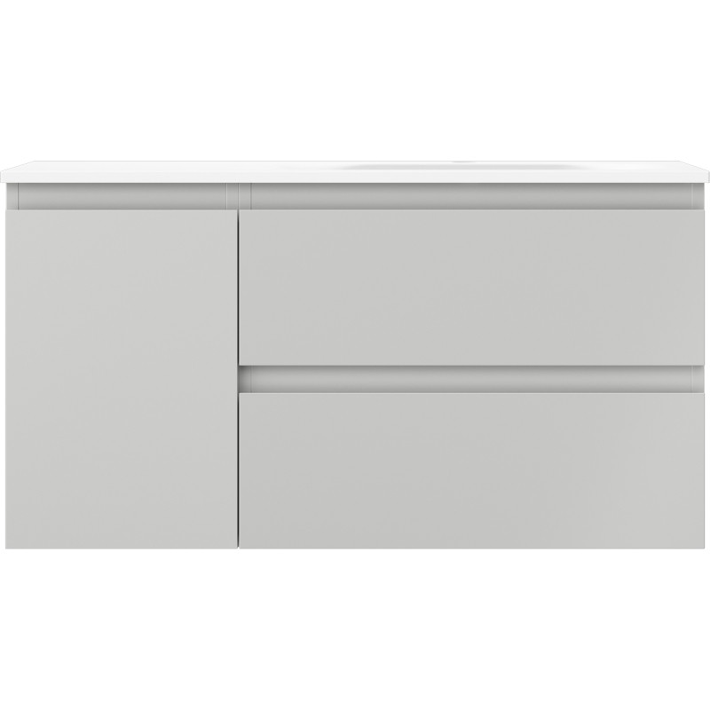 Mexen Orio 90 cm bathroom cabinet with right sink Vela, 2S, 1D, gray matte/white matte - 91A13-09047-3-BBFFF62-W23P01
