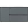 Mexen Orio 90 cm bathroom cabinet with Vela sink right, 2S, 1D, matte graphite/white matte - 91A13-09047-3-BBFFF66-W23P01