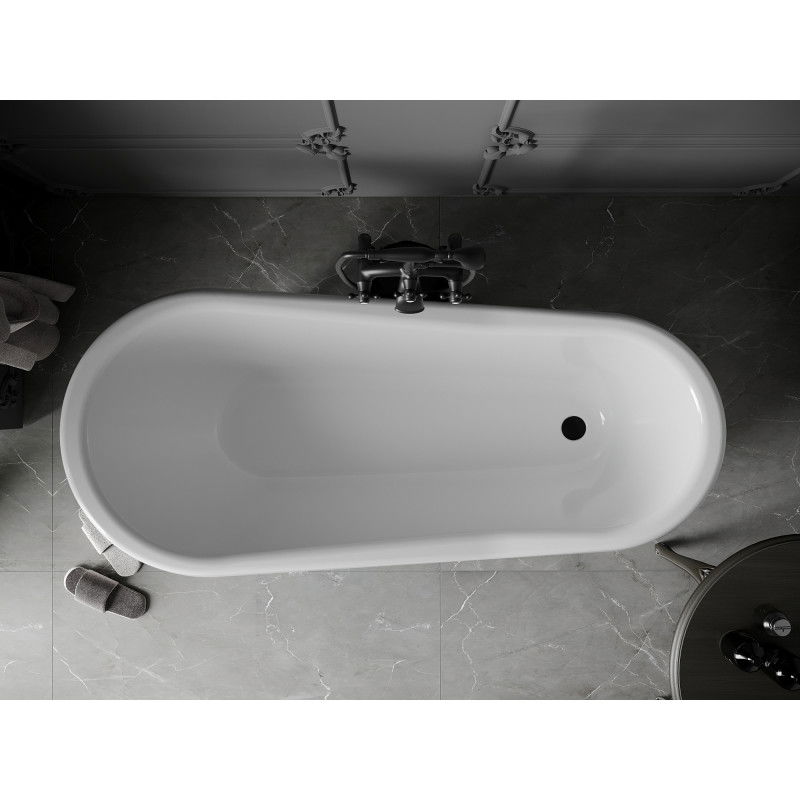 Mexen Retro free-standing bathtub 170 x 75 cm, white/black, black legs - 53251707575-70