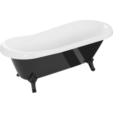 Mexen Retro free-standing bathtub 170 x 75 cm, white/black, black legs - 53251707575-70