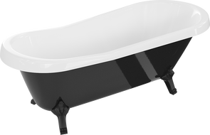 Mexen Retro freestanding bathtub 170 x 75 cm, White/Black, black legs - 53251707575-70